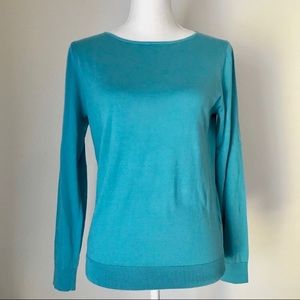 Lafayette 148 silk blend long sleeve shirt small